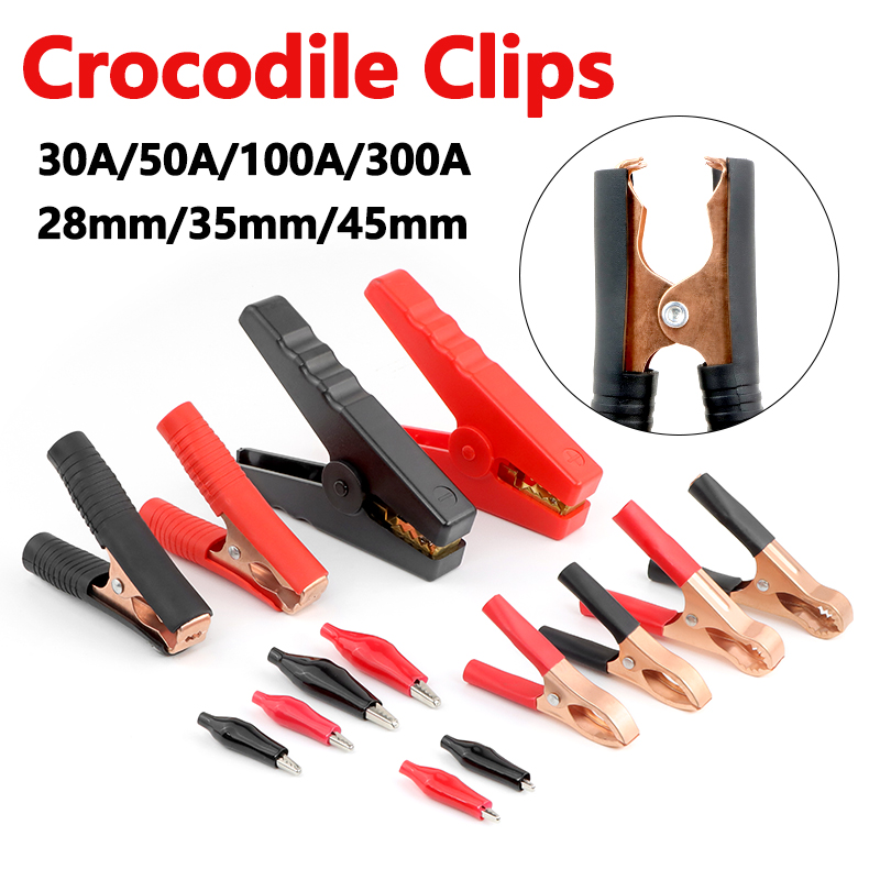 Crocodile Clip Set - Conjunto de Grampos Jacaré Pretos e