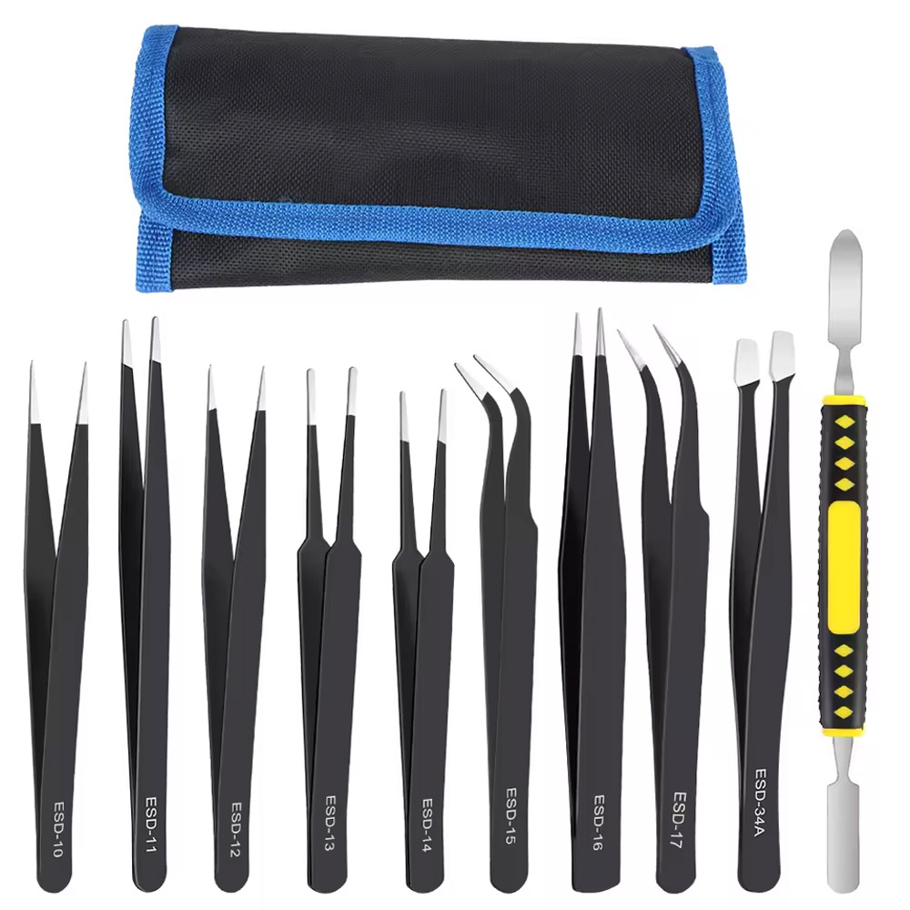 Diy Electronics Repair - 10 pçs/set precisão anti-estática pinças curvadas